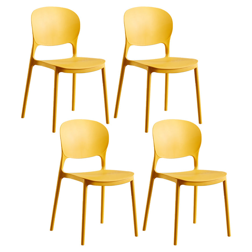 Modern Plastic Open Back Side Chair 32"H Dining Side Chair for Restaurant Yellow 4 Piece Set Clearhalo ' kitchen&dining_furn' 'Dining Chairs' 'Dining Tables & Seating' 'dining_chair' 'furn' 'furn_dining_chair' 'Furniture' 'furniture_dining_chair' 'Kitchen & Dining Furniture' 'kitchen' 3484672