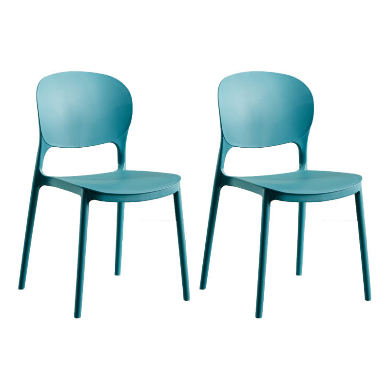 Modern Plastic Open Back Side Chair 32"H Dining Side Chair for Restaurant Dark Blue 2 Piece Set Clearhalo ' kitchen&dining_furn' 'Dining Chairs' 'Dining Tables & Seating' 'dining_chair' 'furn' 'furn_dining_chair' 'Furniture' 'furniture_dining_chair' 'Kitchen & Dining Furniture' 'kitchen' 3484680