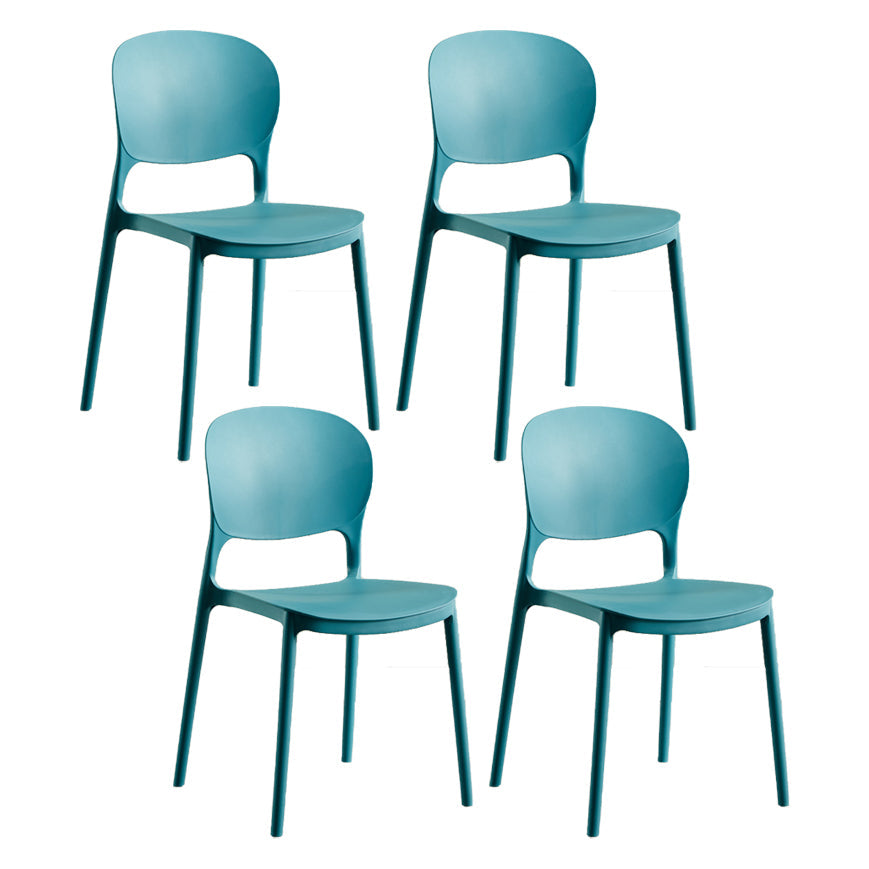 Modern Plastic Open Back Side Chair 32"H Dining Side Chair for Restaurant Dark Blue 4 Piece Set Clearhalo ' kitchen&dining_furn' 'Dining Chairs' 'Dining Tables & Seating' 'dining_chair' 'furn' 'furn_dining_chair' 'Furniture' 'furniture_dining_chair' 'Kitchen & Dining Furniture' 'kitchen' 3484681