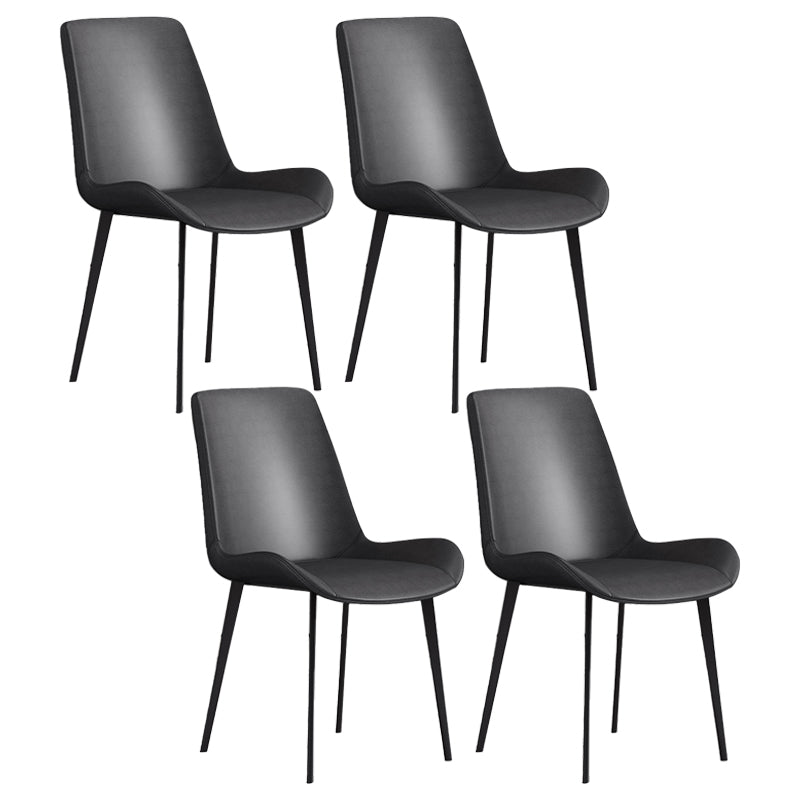 Modern Style Dining Side Chair Armless Chair for Kitchen with Steel Legs Black 4 Piece Set Clearhalo ' kitchen&dining_furn' 'Dining Chairs' 'Dining Tables & Seating' 'dining_chair' 'furn' 'furn_dining_chair' 'Furniture' 'furniture_dining_chair' 'Kitchen & Dining Furniture' 'kitchen' 3484683