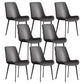Modern Style Dining Side Chair Armless Chair for Kitchen with Steel Legs Dark Gray 8 Piece Set Clearhalo ' kitchen&dining_furn' 'Dining Chairs' 'Dining Tables & Seating' 'dining_chair' 'furn' 'furn_dining_chair' 'Furniture' 'furniture_dining_chair' 'Kitchen & Dining Furniture' 'kitchen' 3484688