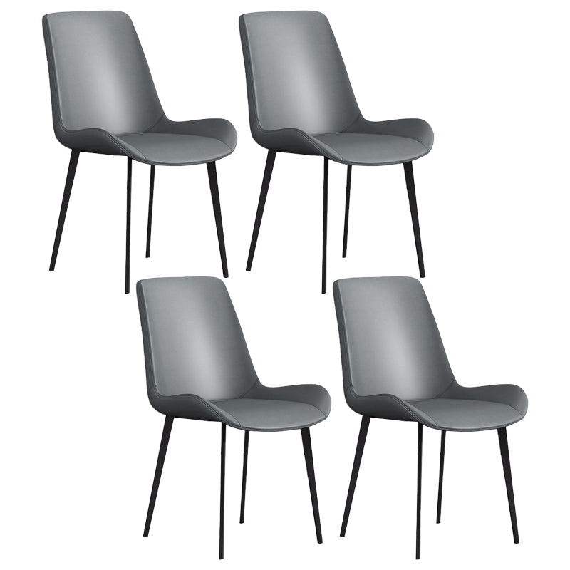 Modern Style Dining Side Chair Armless Chair for Kitchen with Steel Legs Light Gray 4 Piece Set Clearhalo ' kitchen&dining_furn' 'Dining Chairs' 'Dining Tables & Seating' 'dining_chair' 'furn' 'furn_dining_chair' 'Furniture' 'furniture_dining_chair' 'Kitchen & Dining Furniture' 'kitchen' 3484690