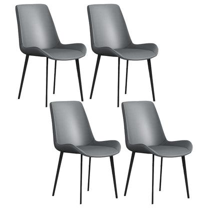 Modern Style Dining Side Chair Armless Chair for Kitchen with Steel Legs Light Gray 4 Piece Set Clearhalo ' kitchen&dining_furn' 'Dining Chairs' 'Dining Tables & Seating' 'dining_chair' 'furn' 'furn_dining_chair' 'Furniture' 'furniture_dining_chair' 'Kitchen & Dining Furniture' 'kitchen' 3484690