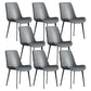 Modern Style Dining Side Chair Armless Chair for Kitchen with Steel Legs Light Gray 8 Piece Set Clearhalo ' kitchen&dining_furn' 'Dining Chairs' 'Dining Tables & Seating' 'dining_chair' 'furn' 'furn_dining_chair' 'Furniture' 'furniture_dining_chair' 'Kitchen & Dining Furniture' 'kitchen' 3484692
