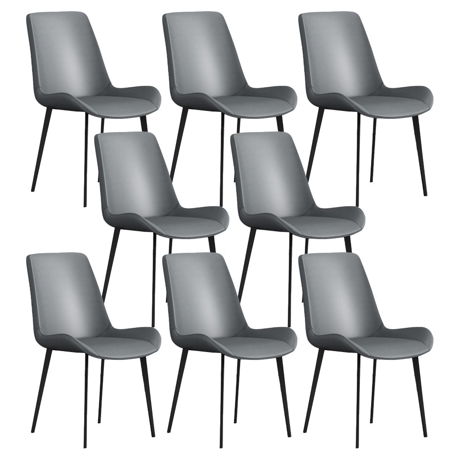 Modern Style Dining Side Chair Armless Chair for Kitchen with Steel Legs Light Gray 8 Piece Set Clearhalo ' kitchen&dining_furn' 'Dining Chairs' 'Dining Tables & Seating' 'dining_chair' 'furn' 'furn_dining_chair' 'Furniture' 'furniture_dining_chair' 'Kitchen & Dining Furniture' 'kitchen' 3484692