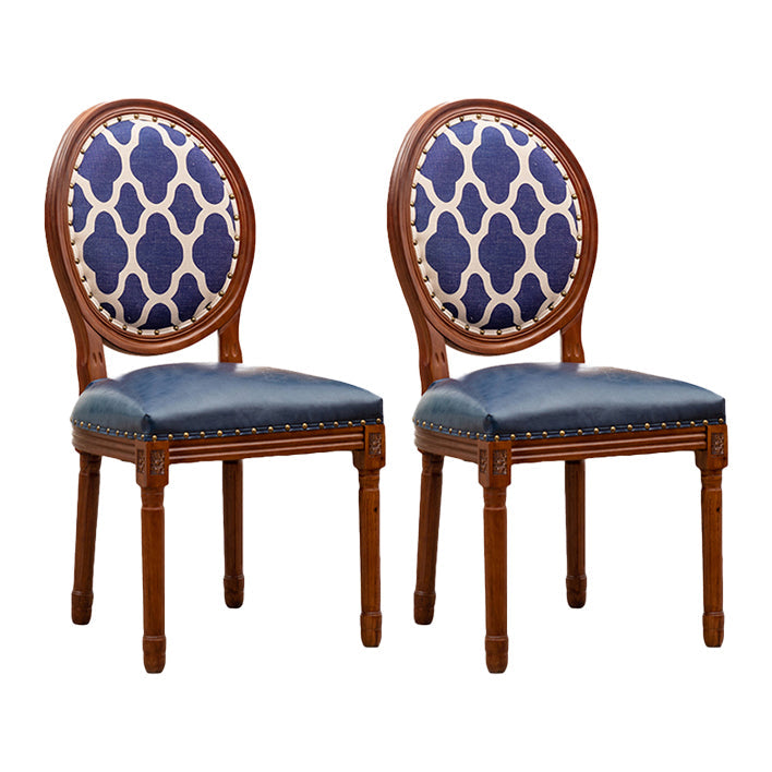 Solid Wood Country Style Dining Chair Matte Finish King Louis Back Side Chair Blue 2 Piece Set Clearhalo ' kitchen&dining_furn' 'Dining Chairs' 'Dining Tables & Seating' 'dining_chair' 'furn' 'furn_dining_chair' 'Furniture' 'furniture_dining_chair' 'Kitchen & Dining Furniture' 'kitchen' 3484702