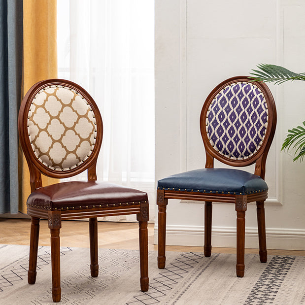 Solid Wood Country Style Dining Chair Matte Finish King Louis Back Side Chair Clearhalo ' kitchen&dining_furn' 'Dining Chairs' 'Dining Tables & Seating' 'dining_chair' 'furn' 'furn_dining_chair' 'Furniture' 'furniture_dining_chair' 'Kitchen & Dining Furniture' 'kitchen' 3484703