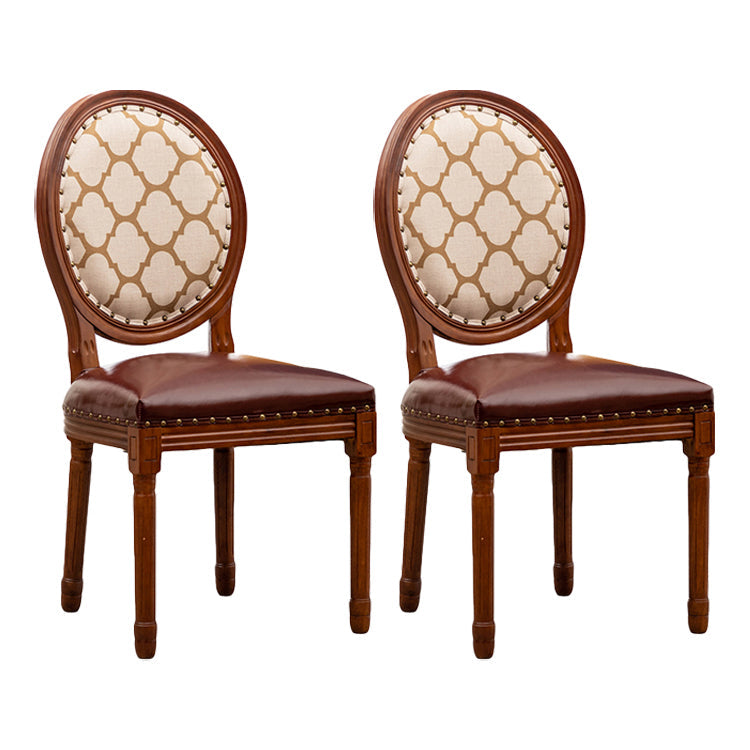 Solid Wood Country Style Dining Chair Matte Finish King Louis Back Side Chair Coffee 2 Piece Set Clearhalo ' kitchen&dining_furn' 'Dining Chairs' 'Dining Tables & Seating' 'dining_chair' 'furn' 'furn_dining_chair' 'Furniture' 'furniture_dining_chair' 'Kitchen & Dining Furniture' 'kitchen' 3484709