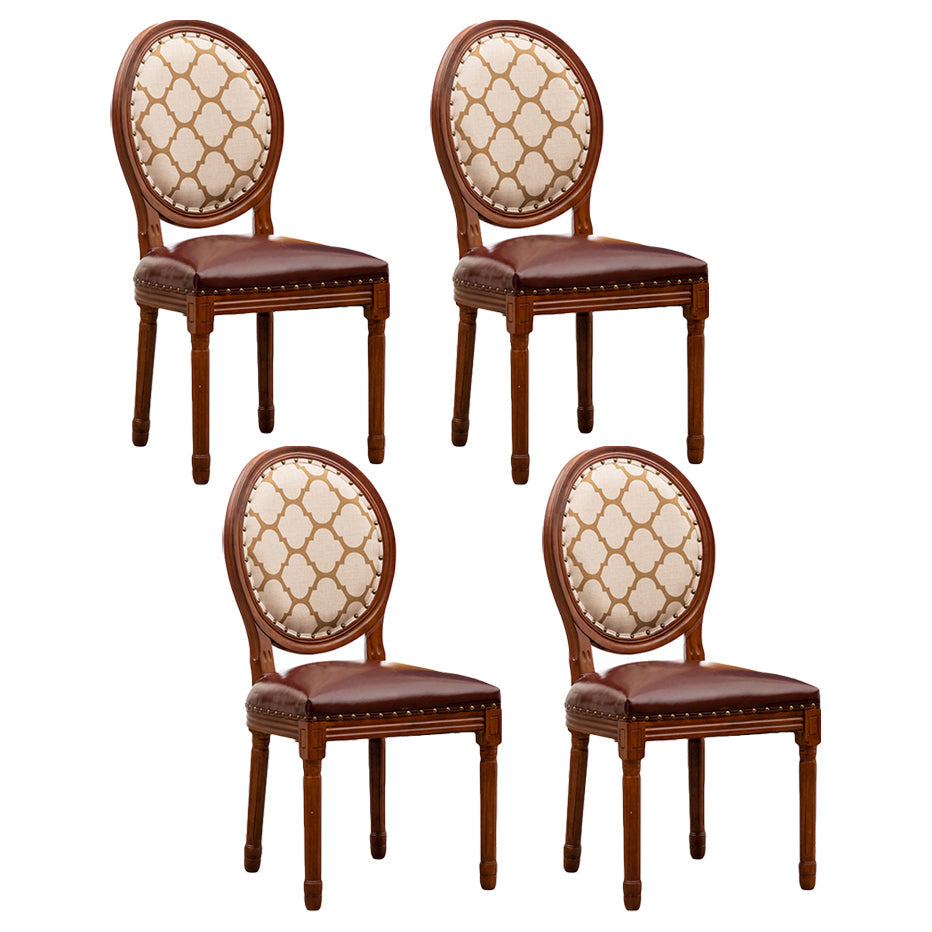 Solid Wood Country Style Dining Chair Matte Finish King Louis Back Side Chair Coffee 4 Piece Set Clearhalo ' kitchen&dining_furn' 'Dining Chairs' 'Dining Tables & Seating' 'dining_chair' 'furn' 'furn_dining_chair' 'Furniture' 'furniture_dining_chair' 'Kitchen & Dining Furniture' 'kitchen' 3484711