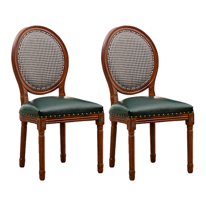 Solid Wood Country Style Dining Chair Matte Finish King Louis Back Side Chair Blackish Green 2 Piece Set Clearhalo ' kitchen&dining_furn' 'Dining Chairs' 'Dining Tables & Seating' 'dining_chair' 'furn' 'furn_dining_chair' 'Furniture' 'furniture_dining_chair' 'Kitchen & Dining Furniture' 'kitchen' 3484715