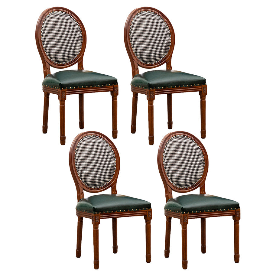 Solid Wood Country Style Dining Chair Matte Finish King Louis Back Side Chair Blackish Green 4 Piece Set Clearhalo ' kitchen&dining_furn' 'Dining Chairs' 'Dining Tables & Seating' 'dining_chair' 'furn' 'furn_dining_chair' 'Furniture' 'furniture_dining_chair' 'Kitchen & Dining Furniture' 'kitchen' 3484716