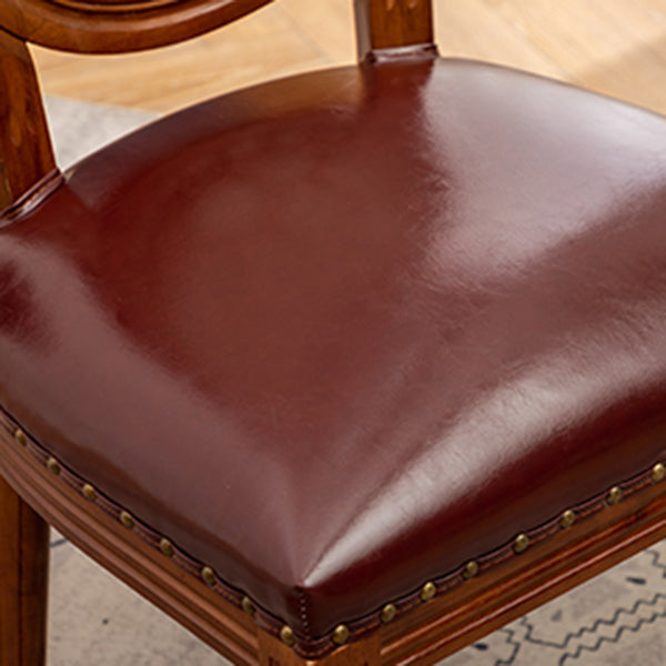 Solid Wood Country Style Dining Chair Matte Finish King Louis Back Side Chair Clearhalo ' kitchen&dining_furn' 'Dining Chairs' 'Dining Tables & Seating' 'dining_chair' 'furn' 'furn_dining_chair' 'Furniture' 'furniture_dining_chair' 'Kitchen & Dining Furniture' 'kitchen' 3484717