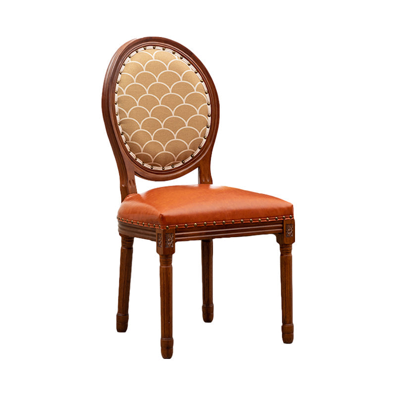 Solid Wood Country Style Dining Chair Matte Finish King Louis Back Side Chair Orange-Red 1 Piece Clearhalo ' kitchen&dining_furn' 'Dining Chairs' 'Dining Tables & Seating' 'dining_chair' 'furn' 'furn_dining_chair' 'Furniture' 'furniture_dining_chair' 'Kitchen & Dining Furniture' 'kitchen' 3484718