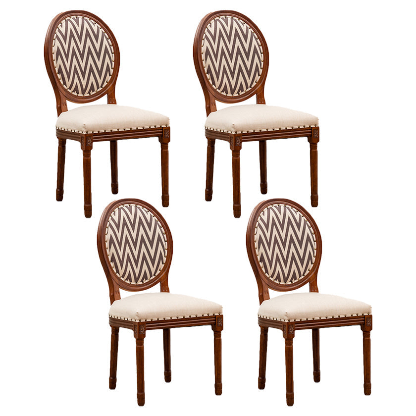 Solid Wood Country Style Dining Chair Matte Finish King Louis Back Side Chair Off-White 4 Piece Set Clearhalo ' kitchen&dining_furn' 'Dining Chairs' 'Dining Tables & Seating' 'dining_chair' 'furn' 'furn_dining_chair' 'Furniture' 'furniture_dining_chair' 'Kitchen & Dining Furniture' 'kitchen' 3484726