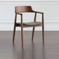 Contemporary Dining Chair 20'' Wide Open Arm Chair with 4 Wood Legs for Home Use Walnut Leather 1 Piece Clearhalo ' kitchen&dining_furn' 'Dining Chairs' 'Dining Tables & Seating' 'dining_chair' 'furn' 'furn_dining_chair' 'Furniture' 'furniture_dining_chair' 'Kitchen & Dining Furniture' 'kitchen' 3484730