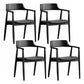 Contemporary Dining Chair 20'' Wide Open Arm Chair with 4 Wood Legs for Home Use Black Faux Leather 4 Piece Set Clearhalo ' kitchen&dining_furn' 'Dining Chairs' 'Dining Tables & Seating' 'dining_chair' 'furn' 'furn_dining_chair' 'Furniture' 'furniture_dining_chair' 'Kitchen & Dining Furniture' 'kitchen' 3484737