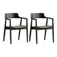 Contemporary Dining Chair 20'' Wide Open Arm Chair with 4 Wood Legs for Home Use Black Leather 2 Piece Set Clearhalo ' kitchen&dining_furn' 'Dining Chairs' 'Dining Tables & Seating' 'dining_chair' 'furn' 'furn_dining_chair' 'Furniture' 'furniture_dining_chair' 'Kitchen & Dining Furniture' 'kitchen' 3484740