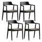 Contemporary Dining Chair 20'' Wide Open Arm Chair with 4 Wood Legs for Home Use Black Leather 4 Piece Set Clearhalo ' kitchen&dining_furn' 'Dining Chairs' 'Dining Tables & Seating' 'dining_chair' 'furn' 'furn_dining_chair' 'Furniture' 'furniture_dining_chair' 'Kitchen & Dining Furniture' 'kitchen' 3484741