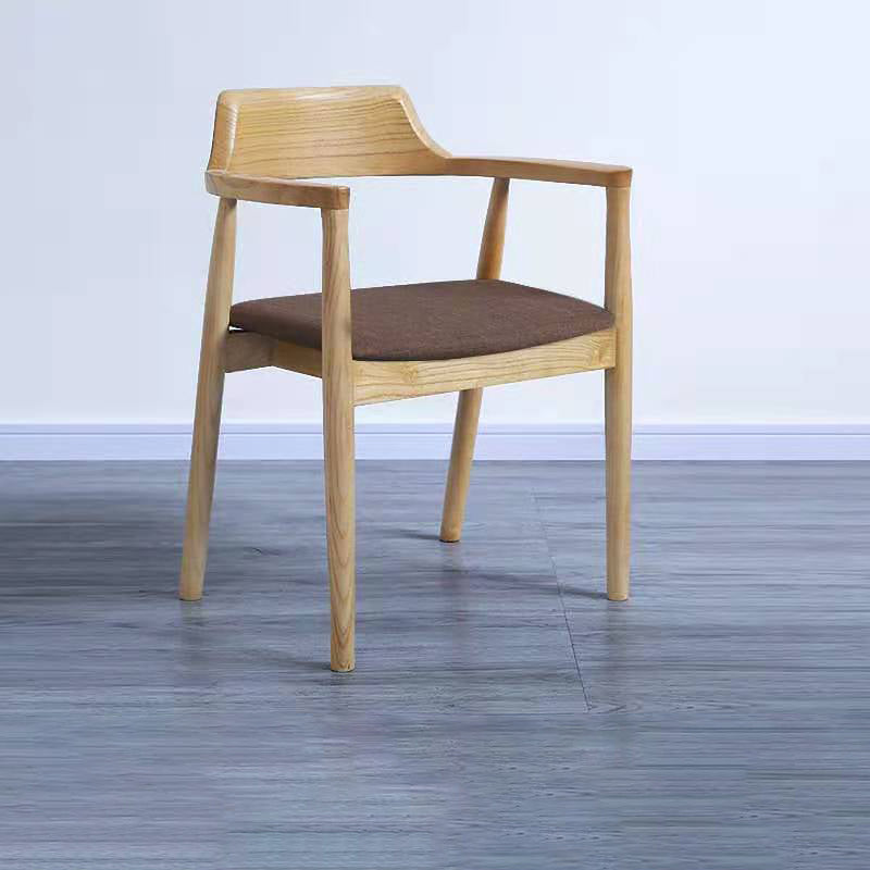 Contemporary Dining Chair 20'' Wide Open Arm Chair with 4 Wood Legs for Home Use Wood Linen 1 Piece Clearhalo ' kitchen&dining_furn' 'Dining Chairs' 'Dining Tables & Seating' 'dining_chair' 'furn' 'furn_dining_chair' 'Furniture' 'furniture_dining_chair' 'Kitchen & Dining Furniture' 'kitchen' 3484742