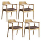 Contemporary Dining Chair 20'' Wide Open Arm Chair with 4 Wood Legs for Home Use Wood Linen 4 Piece Set Clearhalo ' kitchen&dining_furn' 'Dining Chairs' 'Dining Tables & Seating' 'dining_chair' 'furn' 'furn_dining_chair' 'Furniture' 'furniture_dining_chair' 'Kitchen & Dining Furniture' 'kitchen' 3484744