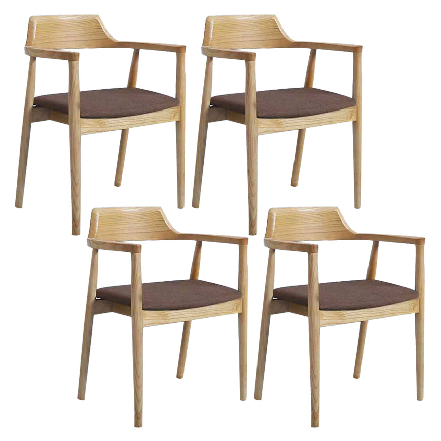 Contemporary Dining Chair 20'' Wide Open Arm Chair with 4 Wood Legs for Home Use Wood Linen 4 Piece Set Clearhalo ' kitchen&dining_furn' 'Dining Chairs' 'Dining Tables & Seating' 'dining_chair' 'furn' 'furn_dining_chair' 'Furniture' 'furniture_dining_chair' 'Kitchen & Dining Furniture' 'kitchen' 3484744