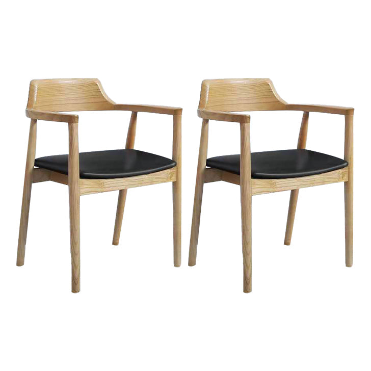 Contemporary Dining Chair 20'' Wide Open Arm Chair with 4 Wood Legs for Home Use Wood Faux Leather 2 Piece Set Clearhalo ' kitchen&dining_furn' 'Dining Chairs' 'Dining Tables & Seating' 'dining_chair' 'furn' 'furn_dining_chair' 'Furniture' 'furniture_dining_chair' 'Kitchen & Dining Furniture' 'kitchen' 3484746