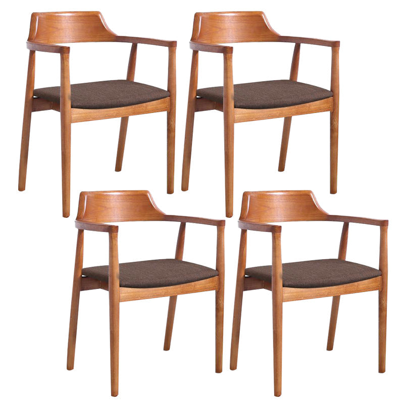 Contemporary Dining Chair 20'' Wide Open Arm Chair with 4 Wood Legs for Home Use Light Brown Linen 4 Piece Set Clearhalo ' kitchen&dining_furn' 'Dining Chairs' 'Dining Tables & Seating' 'dining_chair' 'furn' 'furn_dining_chair' 'Furniture' 'furniture_dining_chair' 'Kitchen & Dining Furniture' 'kitchen' 3484753