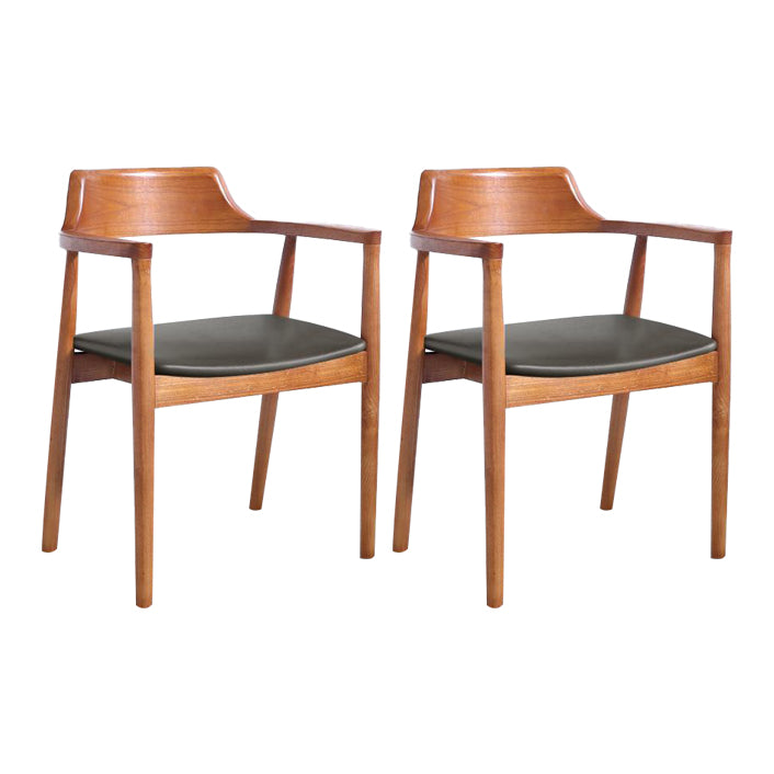 Contemporary Dining Chair 20'' Wide Open Arm Chair with 4 Wood Legs for Home Use Light Brown Faux Leather 2 Piece Set Clearhalo ' kitchen&dining_furn' 'Dining Chairs' 'Dining Tables & Seating' 'dining_chair' 'furn' 'furn_dining_chair' 'Furniture' 'furniture_dining_chair' 'Kitchen & Dining Furniture' 'kitchen' 3484755