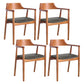 Contemporary Dining Chair 20'' Wide Open Arm Chair with 4 Wood Legs for Home Use Light Brown Faux Leather 4 Piece Set Clearhalo ' kitchen&dining_furn' 'Dining Chairs' 'Dining Tables & Seating' 'dining_chair' 'furn' 'furn_dining_chair' 'Furniture' 'furniture_dining_chair' 'Kitchen & Dining Furniture' 'kitchen' 3484756