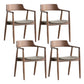 Contemporary Dining Chair 20'' Wide Open Arm Chair with 4 Wood Legs for Home Use Walnut Leather 4 Piece Set Clearhalo ' kitchen&dining_furn' 'Dining Chairs' 'Dining Tables & Seating' 'dining_chair' 'furn' 'furn_dining_chair' 'Furniture' 'furniture_dining_chair' 'Kitchen & Dining Furniture' 'kitchen' 3484765