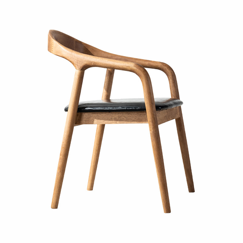 Contemporary Solid Wood Dining Room Chair Open Back Dining Side Chair with Armrest Natural Black 1 Piece Clearhalo ' kitchen&dining_furn' 'Dining Chairs' 'Dining Tables & Seating' 'dining_chair' 'furn' 'furn_dining_chair' 'Furniture' 'furniture_dining_chair' 'Kitchen & Dining Furniture' 'kitchen' 3484767
