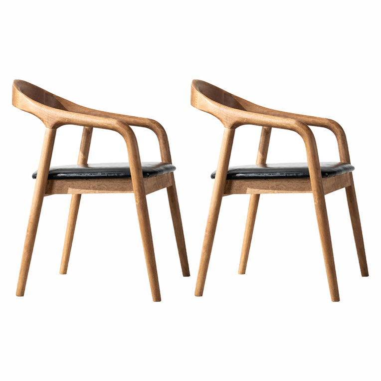 Contemporary Solid Wood Dining Room Chair Open Back Dining Side Chair with Armrest Natural Black 2 Piece Set Clearhalo ' kitchen&dining_furn' 'Dining Chairs' 'Dining Tables & Seating' 'dining_chair' 'furn' 'furn_dining_chair' 'Furniture' 'furniture_dining_chair' 'Kitchen & Dining Furniture' 'kitchen' 3484769