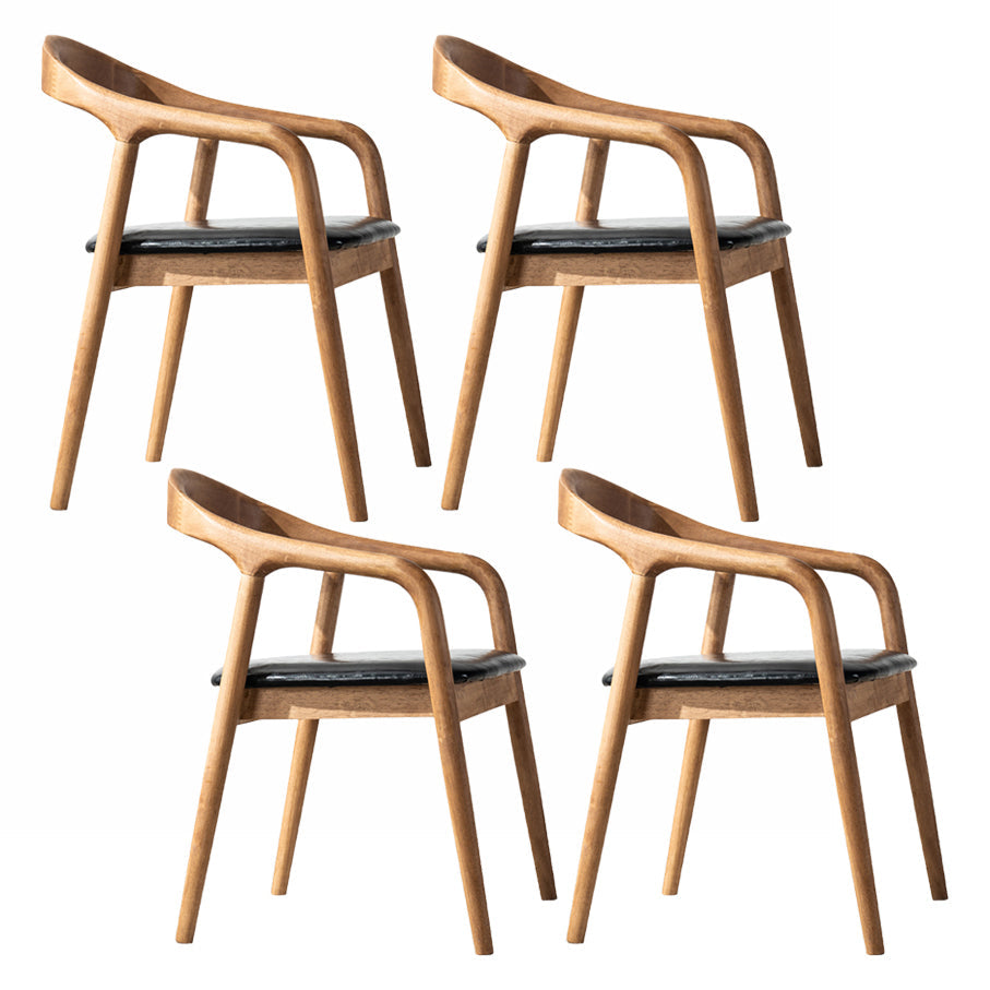 Contemporary Solid Wood Dining Room Chair Open Back Dining Side Chair with Armrest Natural Black 4 Piece Set Clearhalo ' kitchen&dining_furn' 'Dining Chairs' 'Dining Tables & Seating' 'dining_chair' 'furn' 'furn_dining_chair' 'Furniture' 'furniture_dining_chair' 'Kitchen & Dining Furniture' 'kitchen' 3484770