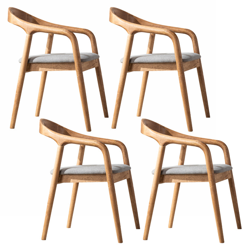 Contemporary Solid Wood Dining Room Chair Open Back Dining Side Chair with Armrest Natural Gray 4 Piece Set Clearhalo ' kitchen&dining_furn' 'Dining Chairs' 'Dining Tables & Seating' 'dining_chair' 'furn' 'furn_dining_chair' 'Furniture' 'furniture_dining_chair' 'Kitchen & Dining Furniture' 'kitchen' 3484777