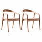 Contemporary Solid Wood Dining Room Chair Open Back Dining Side Chair with Armrest Natural Brown 2 Piece Set Clearhalo ' kitchen&dining_furn' 'Dining Chairs' 'Dining Tables & Seating' 'dining_chair' 'furn' 'furn_dining_chair' 'Furniture' 'furniture_dining_chair' 'Kitchen & Dining Furniture' 'kitchen' 3484779