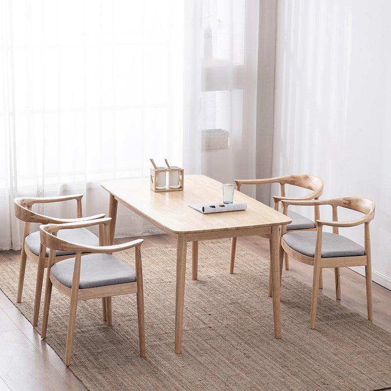 Contemporary Solid Wood Dining Room Chair Open Back Dining Side Chair with Armrest Clearhalo ' kitchen&dining_furn' 'Dining Chairs' 'Dining Tables & Seating' 'dining_chair' 'furn' 'furn_dining_chair' 'Furniture' 'furniture_dining_chair' 'Kitchen & Dining Furniture' 'kitchen' 3484787