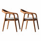 Contemporary Solid Wood Dining Room Chair Open Back Dining Side Chair with Armrest Walnut Gray 2 Piece Set Clearhalo ' kitchen&dining_furn' 'Dining Chairs' 'Dining Tables & Seating' 'dining_chair' 'furn' 'furn_dining_chair' 'Furniture' 'furniture_dining_chair' 'Kitchen & Dining Furniture' 'kitchen' 3484791
