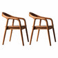 Contemporary Solid Wood Dining Room Chair Open Back Dining Side Chair with Armrest Walnut Brown 2 Piece Set Clearhalo ' kitchen&dining_furn' 'Dining Chairs' 'Dining Tables & Seating' 'dining_chair' 'furn' 'furn_dining_chair' 'Furniture' 'furniture_dining_chair' 'Kitchen & Dining Furniture' 'kitchen' 3484794