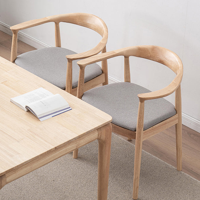 Contemporary Solid Wood Dining Room Chair Open Back Dining Side Chair with Armrest Clearhalo ' kitchen&dining_furn' 'Dining Chairs' 'Dining Tables & Seating' 'dining_chair' 'furn' 'furn_dining_chair' 'Furniture' 'furniture_dining_chair' 'Kitchen & Dining Furniture' 'kitchen' 3484795