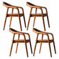 Contemporary Solid Wood Dining Room Chair Open Back Dining Side Chair with Armrest Walnut Brown 4 Piece Set Clearhalo ' kitchen&dining_furn' 'Dining Chairs' 'Dining Tables & Seating' 'dining_chair' 'furn' 'furn_dining_chair' 'Furniture' 'furniture_dining_chair' 'Kitchen & Dining Furniture' 'kitchen' 3484796