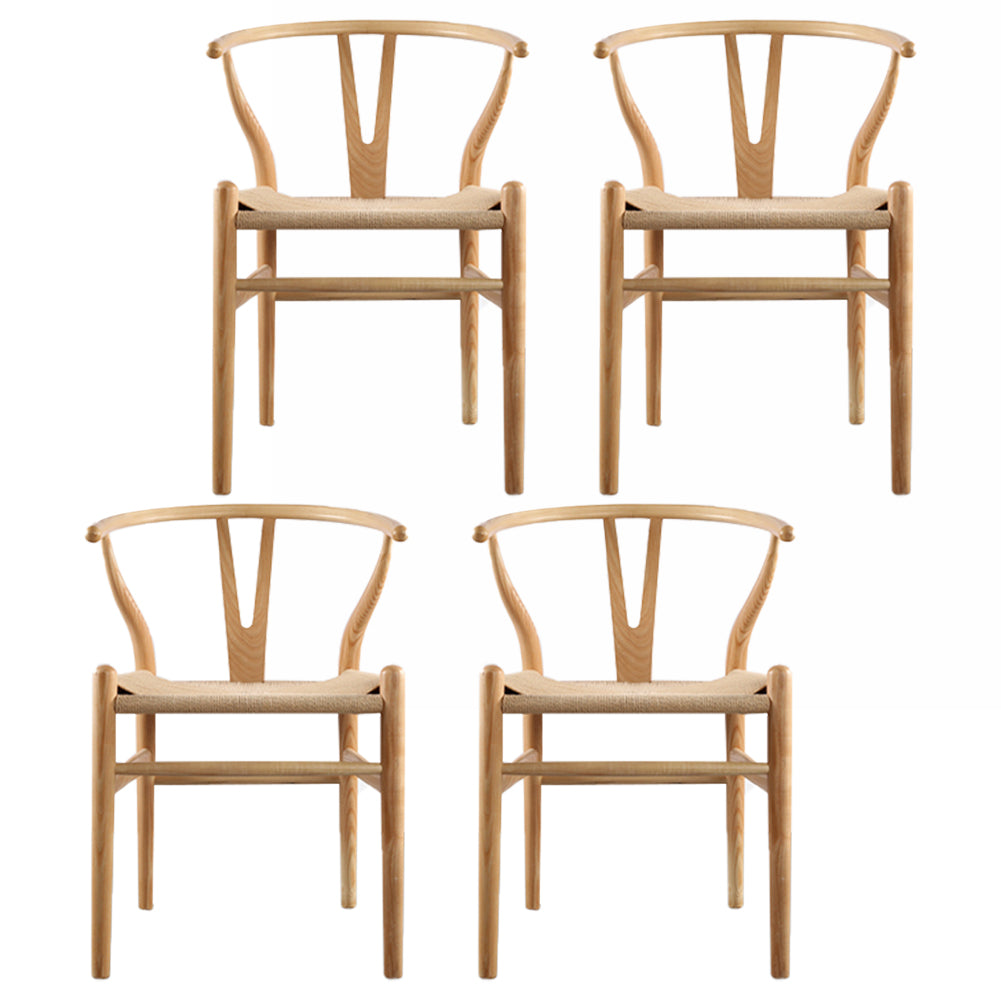 Glam Style Wood Dining Side Chair Armless Dining Chairs for Dining Room Off-White 4 Piece Set Natural Wood Clearhalo ' kitchen&dining_furn' 'Dining Chairs' 'Dining Tables & Seating' 'dining_chair' 'furn' 'furn_dining_chair' 'Furniture' 'furniture_dining_chair' 'Kitchen & Dining Furniture' 'kitchen' 3484807