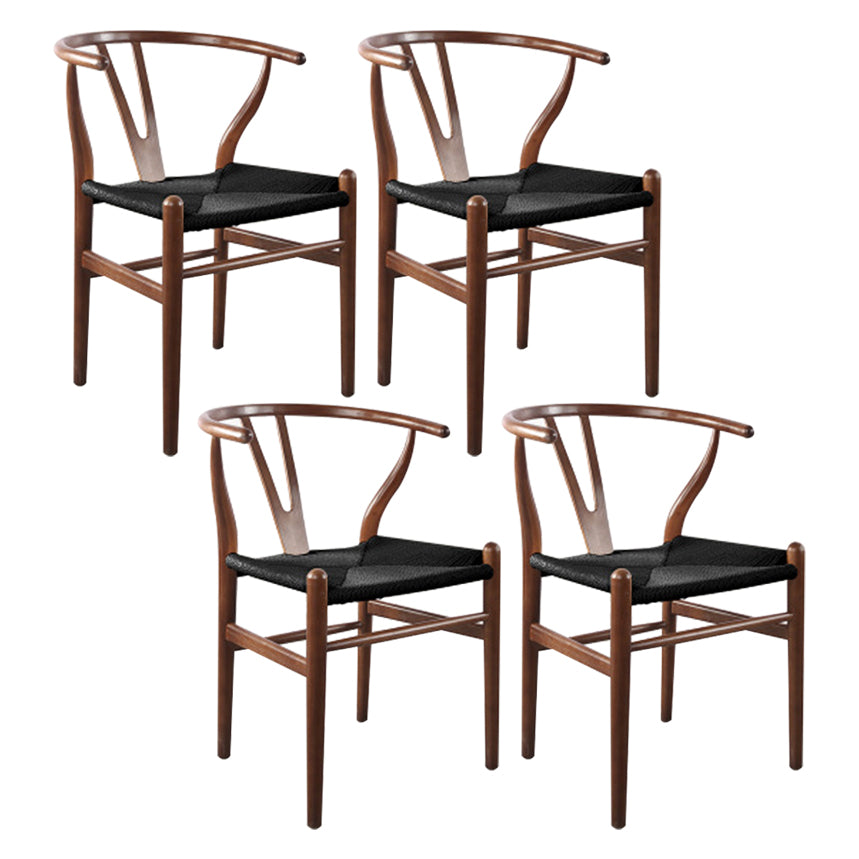 Glam Style Wood Dining Side Chair Armless Dining Chairs for Dining Room Black 4 Piece Set Brown Clearhalo ' kitchen&dining_furn' 'Dining Chairs' 'Dining Tables & Seating' 'dining_chair' 'furn' 'furn_dining_chair' 'Furniture' 'furniture_dining_chair' 'Kitchen & Dining Furniture' 'kitchen' 3484821