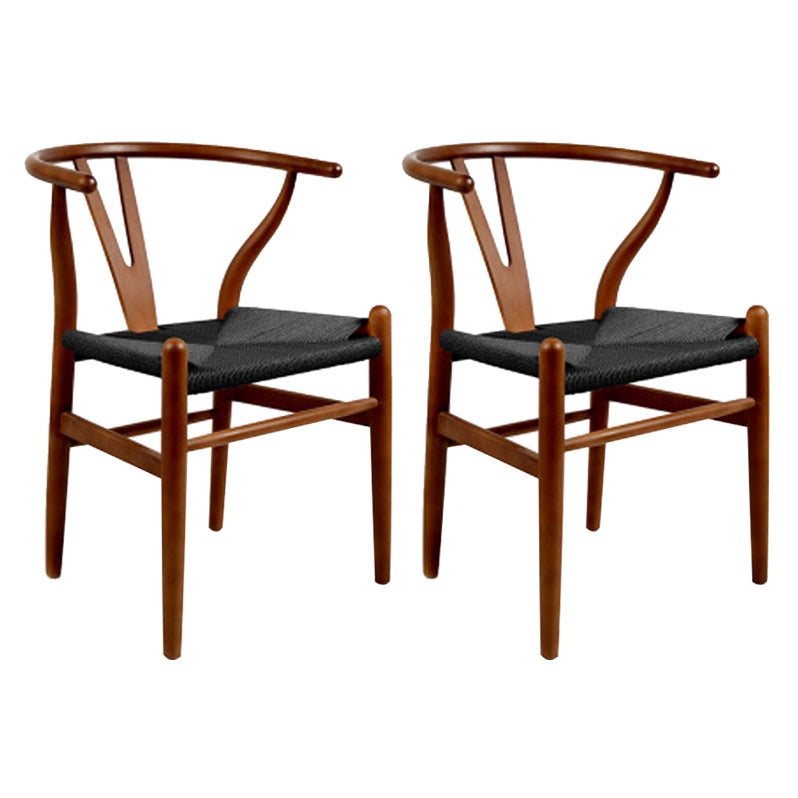 Glam Style Wood Dining Side Chair Armless Dining Chairs for Dining Room Black 2 Piece Set Walnut Clearhalo ' kitchen&dining_furn' 'Dining Chairs' 'Dining Tables & Seating' 'dining_chair' 'furn' 'furn_dining_chair' 'Furniture' 'furniture_dining_chair' 'Kitchen & Dining Furniture' 'kitchen' 3484823