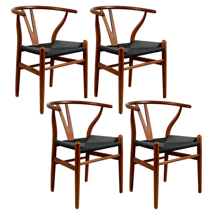 Glam Style Wood Dining Side Chair Armless Dining Chairs for Dining Room Black 4 Piece Set Walnut Clearhalo ' kitchen&dining_furn' 'Dining Chairs' 'Dining Tables & Seating' 'dining_chair' 'furn' 'furn_dining_chair' 'Furniture' 'furniture_dining_chair' 'Kitchen & Dining Furniture' 'kitchen' 3484824