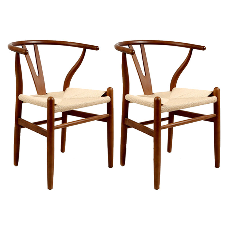 Glam Style Wood Dining Side Chair Armless Dining Chairs for Dining Room Off-White 2 Piece Set Brown Clearhalo ' kitchen&dining_furn' 'Dining Chairs' 'Dining Tables & Seating' 'dining_chair' 'furn' 'furn_dining_chair' 'Furniture' 'furniture_dining_chair' 'Kitchen & Dining Furniture' 'kitchen' 3484826