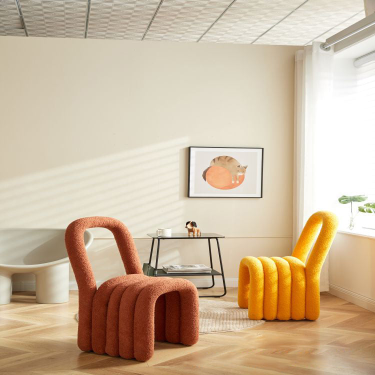 Modern Style Living room Flannel Side Chair Colorful Open Back Dining Chair Clearhalo ' kitchen&dining_furn' 'Dining Chairs' 'Dining Tables & Seating' 'dining_chair' 'furn' 'furn_dining_chair' 'Furniture' 'furniture_dining_chair' 'Kitchen & Dining Furniture' 'kitchen' 3484833