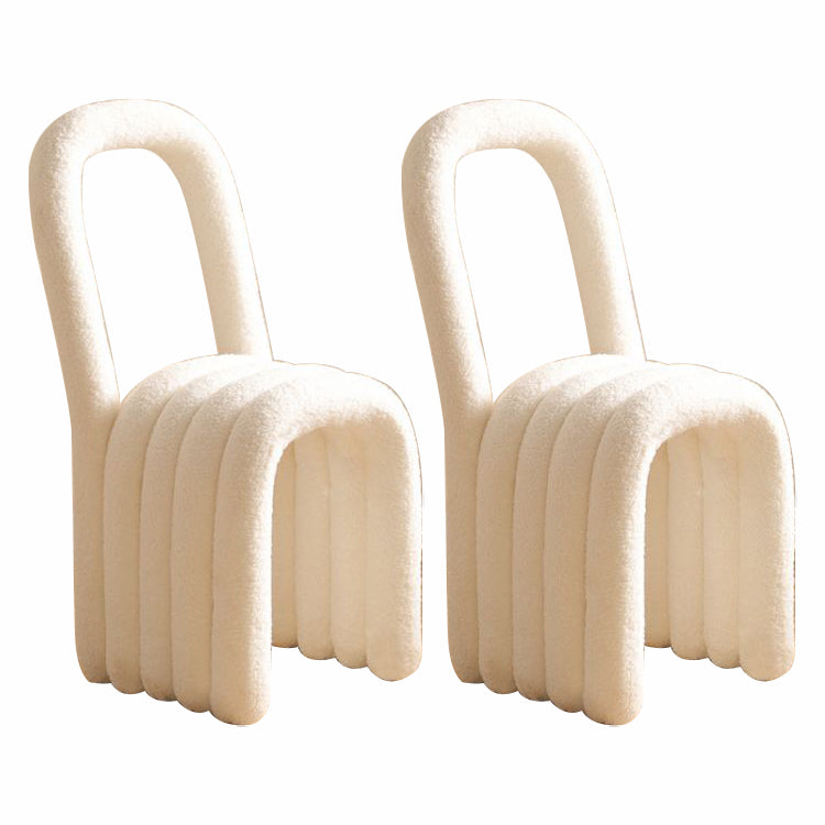 Modern Style Living room Flannel Side Chair Colorful Open Back Dining Chair White 2 Piece Set Clearhalo ' kitchen&dining_furn' 'Dining Chairs' 'Dining Tables & Seating' 'dining_chair' 'furn' 'furn_dining_chair' 'Furniture' 'furniture_dining_chair' 'Kitchen & Dining Furniture' 'kitchen' 3484834