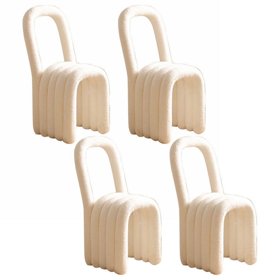 Modern Style Living room Flannel Side Chair Colorful Open Back Dining Chair White 4 Piece Set Clearhalo ' kitchen&dining_furn' 'Dining Chairs' 'Dining Tables & Seating' 'dining_chair' 'furn' 'furn_dining_chair' 'Furniture' 'furniture_dining_chair' 'Kitchen & Dining Furniture' 'kitchen' 3484836