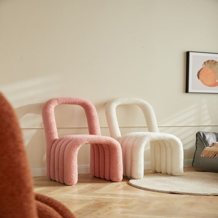 Modern Style Living room Flannel Side Chair Colorful Open Back Dining Chair Clearhalo ' kitchen&dining_furn' 'Dining Chairs' 'Dining Tables & Seating' 'dining_chair' 'furn' 'furn_dining_chair' 'Furniture' 'furniture_dining_chair' 'Kitchen & Dining Furniture' 'kitchen' 3484837