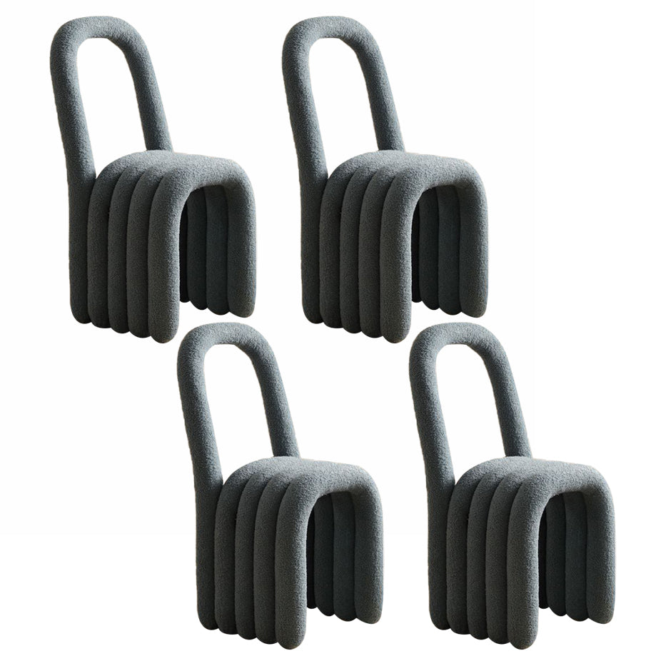 Modern Style Living room Flannel Side Chair Colorful Open Back Dining Chair Blue 4 Piece Set Clearhalo ' kitchen&dining_furn' 'Dining Chairs' 'Dining Tables & Seating' 'dining_chair' 'furn' 'furn_dining_chair' 'Furniture' 'furniture_dining_chair' 'Kitchen & Dining Furniture' 'kitchen' 3484856